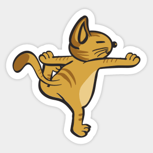 Cat In Different Yoga Poses Sticker